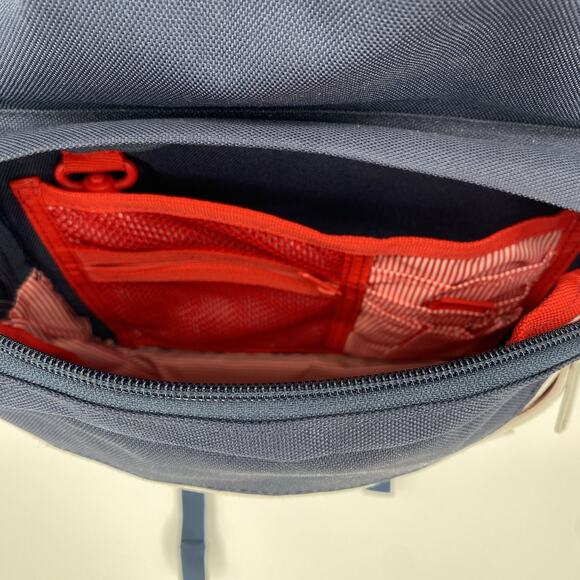 Herschel Backpack Pop Quiz 25L With Padded Laptop Compartment Navy Tan Leather - Picture 14 of 14